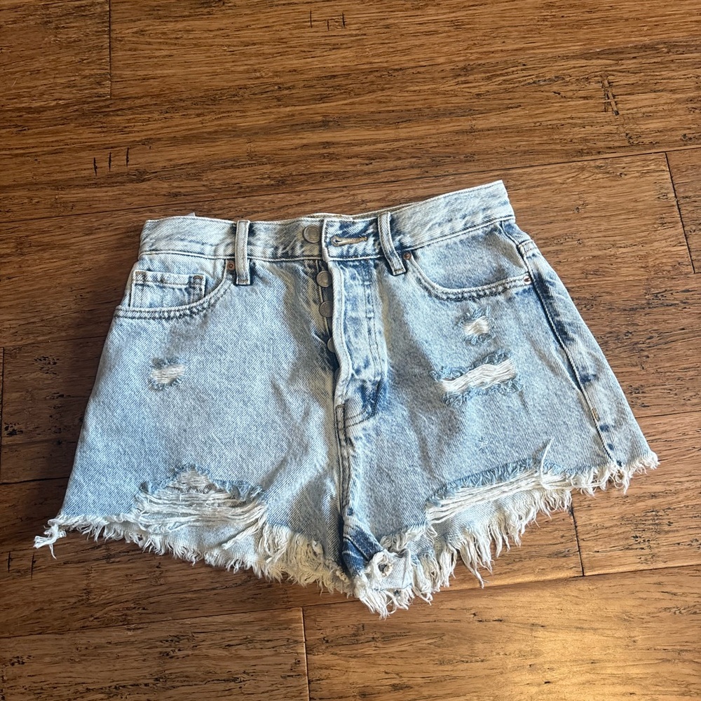 PacSun Light Blue Distressed Festival Jean Shorts